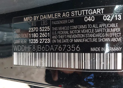 2013 Mercedes-Benz E 350 4Matic из США, поврежденный, VIN WDDHF8JB6DA767356